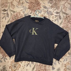 Calvin Klein Khakis Dark Blue Navy Crewneck Sweater